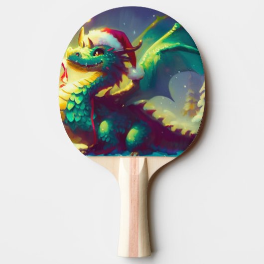 Raquette De Ping Pong Dragon de Noël (3) (Dos)