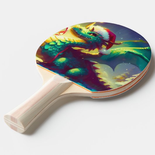 Raquette De Ping Pong Dragon de Noël (3) (Devant Angle)