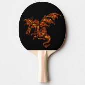 Raquette De Ping Pong Dragon flamboyant sur noir (Devant)
