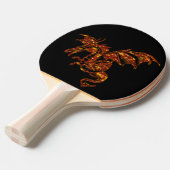 Raquette De Ping Pong Dragon flamboyant sur noir (Devant Angle)