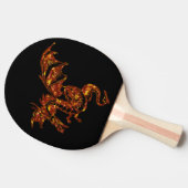 Raquette De Ping Pong Dragon flamboyant sur noir (Côté)
