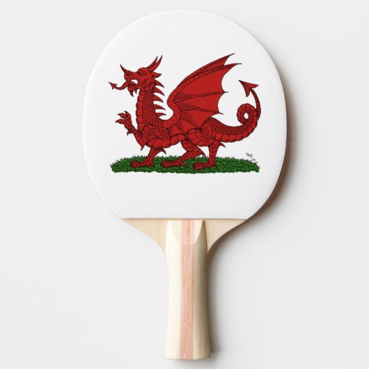 Raquette De Ping Pong Dragon rouge du Pays de Galles (Devant)