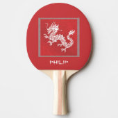 Raquette De Ping Pong Dragon rouge et blanc (Devant)