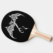 Raquette De Ping Pong Dragon tribal celtique noir blanc (Côté)