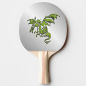 Raquette De Ping Pong Dragon vert sur argent (Dos)