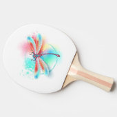 Raquette De Ping Pong Dragonfly rouge sur l'arrière - plan aquarelle (Côté)