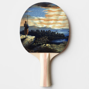 Raquette De Ping Pong Drapeau américain céleste dans le ciel, Zouave Gue
