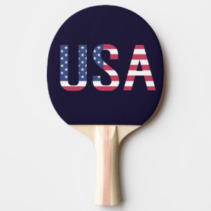 Raquette De Ping Pong Drapeau américain des textes des Etats-Unis sur le