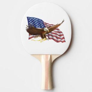 Raquette De Ping Pong Drapeau américain et Eagle