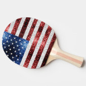 Raquette De Ping Pong drapeau américain rouge blanc brillant parties sci (Côté)