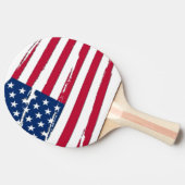 Raquette De Ping Pong Drapeau américain tatoué (Côté)