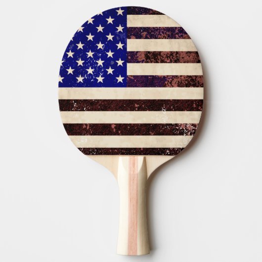 Raquette De Ping Pong Drapeau américain Vintage Grunge (Devant)