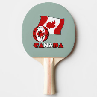 Raquette De Ping Pong Drapeau canadien avec balle de football