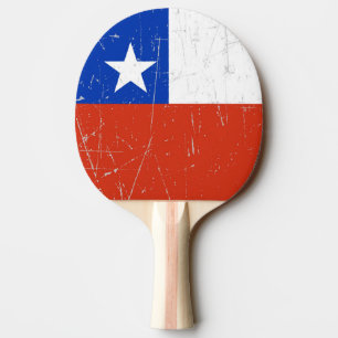 Raquette De Ping Pong Drapeau chilien éraillé et rayé