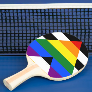 Raquette De Ping Pong Drapeau d'allié straight de SlipperyJoe, arc-en-ci