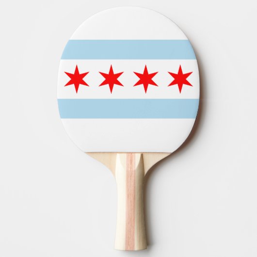 Raquette De Ping Pong Drapeau de Chicago, l'Illinois (Devant)