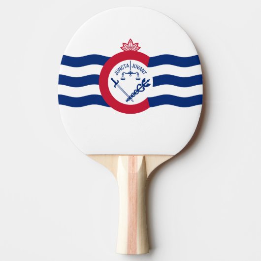 Raquette De Ping Pong Drapeau de Cincinnati, Ohio Ping-Pong Paddle (Devant)