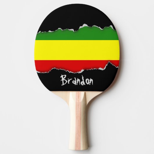 Raquette De Ping Pong Drapeau de fierté de Rastafarian (Devant)