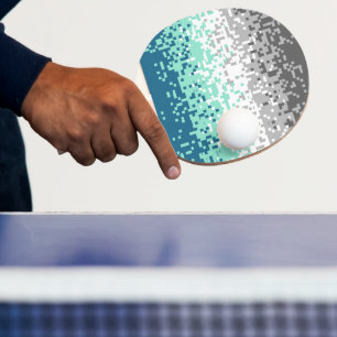 Raquette De Ping Pong Drapeau de fierté frayromantique abstrait pixelisé