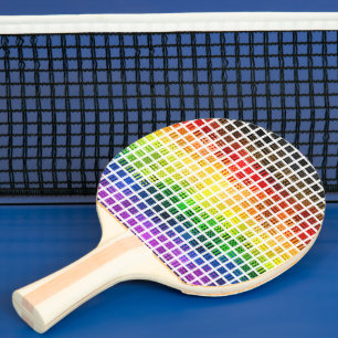 Raquette De Ping Pong Drapeau de fierté gay arc-en-ciel coloré à carreau