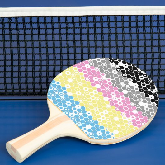 Raquette De Ping Pong Drapeau de fierté polygender abstrait géométrique  (Insitu)
