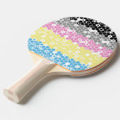 Raquette De Ping Pong Drapeau de fierté polygender abstrait géométrique  (Devant Angle)