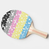 Raquette De Ping Pong Drapeau de fierté polygender abstrait géométrique  (Côté)
