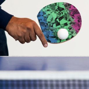Raquette De Ping Pong Drapeau de fierté polysexuel groovy éclectique rét