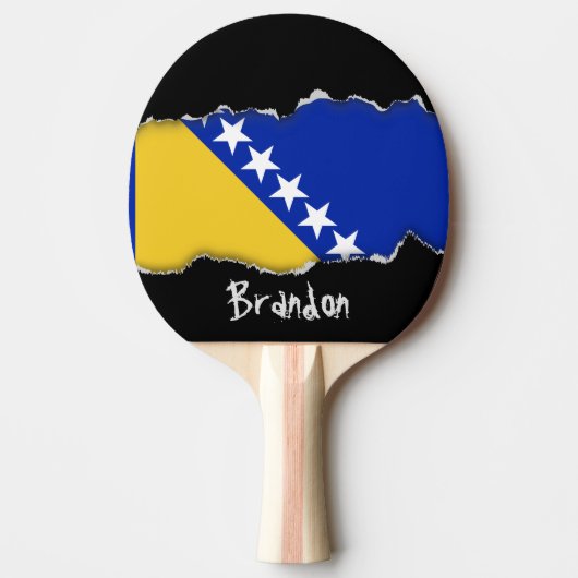 Raquette De Ping Pong Drapeau de la Bosnie (Devant)