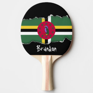 Raquette De Ping Pong Drapeau de la Dominique