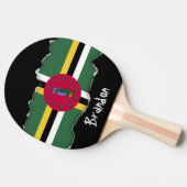 Raquette De Ping Pong Drapeau de la Dominique (Côté)