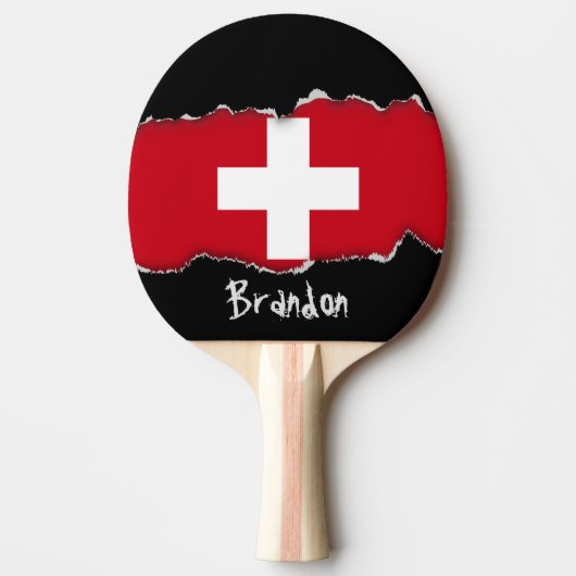 Raquette De Ping Pong Drapeau de la Suisse (Devant)