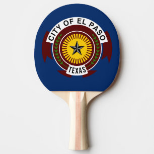 Raquette De Ping Pong Drapeau de la ville d'El Paso, Texas Ping Pong Pad
