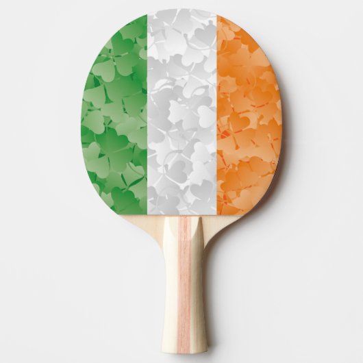 Raquette De Ping Pong Drapeau de l'Irlande avec motif shamrock (Devant)