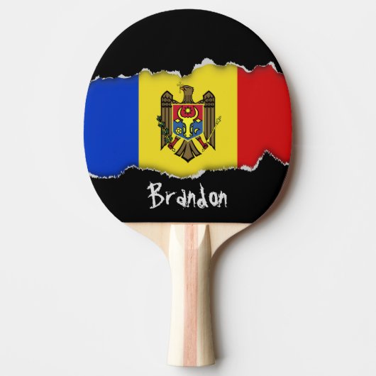 Raquette De Ping Pong Drapeau de Moldau (Devant)