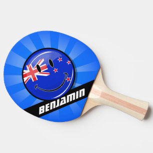 Raquette De Ping Pong Drapeau de sourire de la Nouvelle Zélande