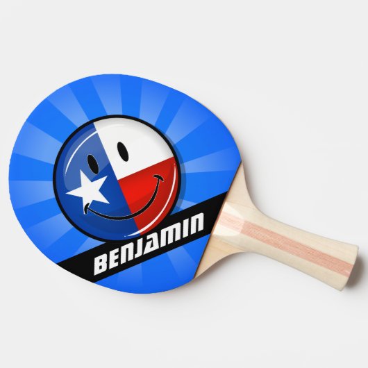 Raquette De Ping Pong Drapeau de sourire du Texas (Côté)
