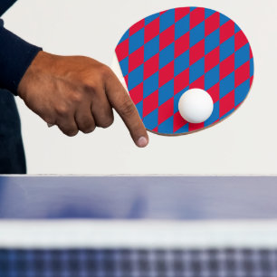 Raquette De Ping Pong Drapeau diamant Bavière bleu et rouge Motif