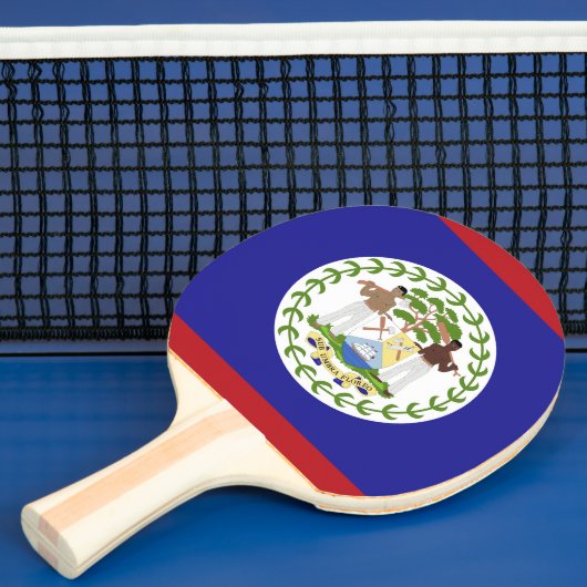 Raquette De Ping Pong Drapeau du Belize (Insitu)