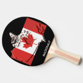 Raquette De Ping Pong DRAPEAU DU CANADA & CARTE Noir Personnalisé (Côté)