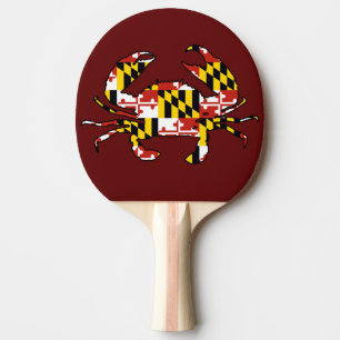 Raquette De Ping Pong Drapeau du Maryland crabe ping pong paddle