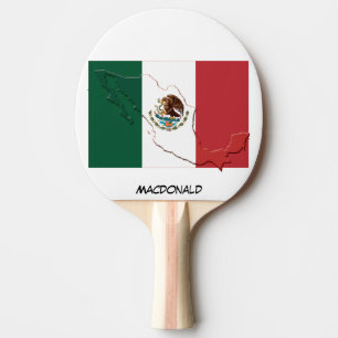 Raquette De Ping Pong DRAPEAU ET CARTE MEXICO Personnalisés