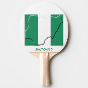 Raquette De Ping Pong DRAPEAU ET CARTE NIGERIA Personnalisé