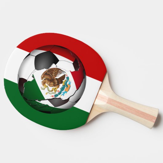 Raquette De Ping Pong Drapeau Mexicain balle de football (Côté)