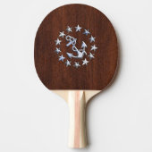 Raquette De Ping Pong Drapeau nautique américain Wet Mahogany (Devant)