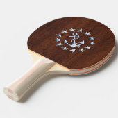 Raquette De Ping Pong Drapeau nautique américain Wet Mahogany (Devant Angle)