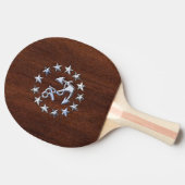 Raquette De Ping Pong Drapeau nautique américain Wet Mahogany (Côté)