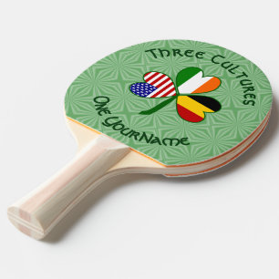 Raquette De Ping Pong Drapeau personnalisé du trèfle américain irlandais