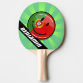 Raquette De Ping Pong Drapeau portugais souriant (Devant)