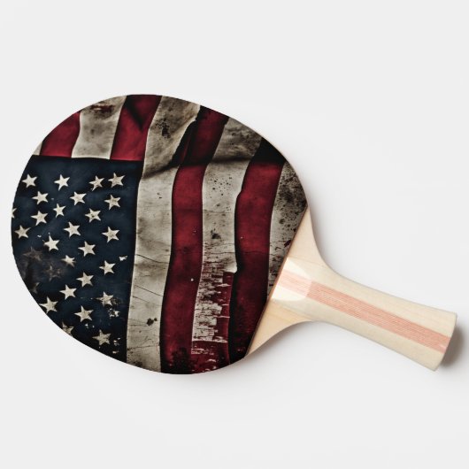 Raquette De Ping Pong Drapeau rétro américain Patriotic Ping Paddle (Côté)